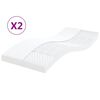 vidaXL Matelas en mousse 2 pcs blanc 90x200 cm 7 zones duret&eacute; 20 ILD