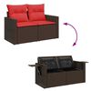 vidaXL Salon de jardin avec coussins 7 pcs marron r&eacute;sine tress&eacute;e
