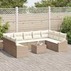 vidaXL Ensemble de canap&eacute; de jardin Beige et cr&egrave;me polyrotin