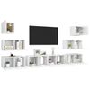 vidaXL Ensemble de meubles TV 8 pcs Blanc Bois d'ing&eacute;nierie