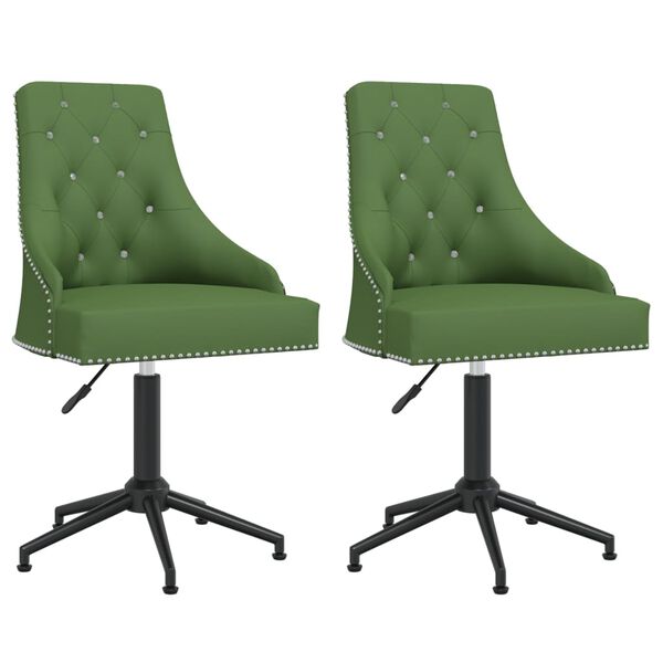 vidaXL Chaises pivotantes &agrave; manger lot de 2 Vert fonc&eacute; Velours