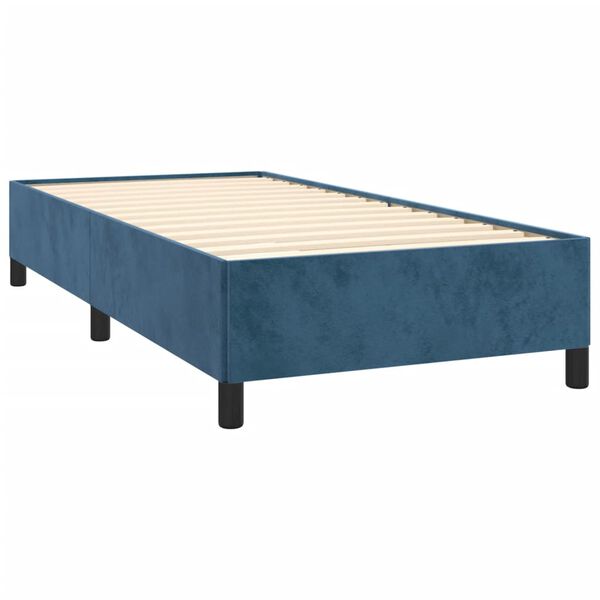 vidaXL Cadre de lit sans matelas bleu fonc&eacute; 90x190 cm velours