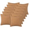 vidaXL Housse de coussin 12 pcs HOUTEN Beige 50 x 50 cm Boucl&eacute;