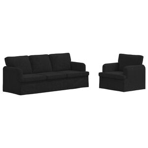 vidaXL Ensemble de Canap&eacute;s 2 pc Noir tissu
