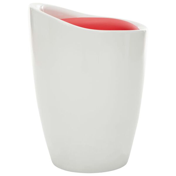 vidaXL Tabouret de rangement Blanc et rouge Similicuir