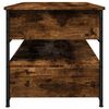 vidaXL Table basse ch&ecirc;ne fum&eacute; 85x50x50 cm bois d'ing&eacute;nierie et m&eacute;tal