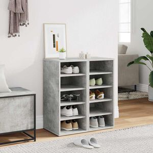 vidaXL Armoires &agrave; chaussures 2 pcs Gris b&eacute;ton Bois d'ing&eacute;nierie