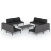 vidaXL Salon de jardin 9 pcs avec coussins R&eacute;sine tress&eacute;e Gris fonc&eacute;