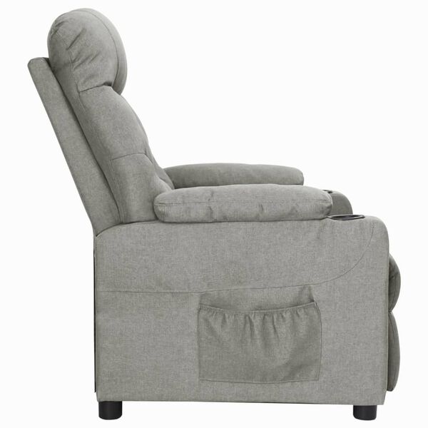 vidaXL Fauteuil Gris clair Tissu