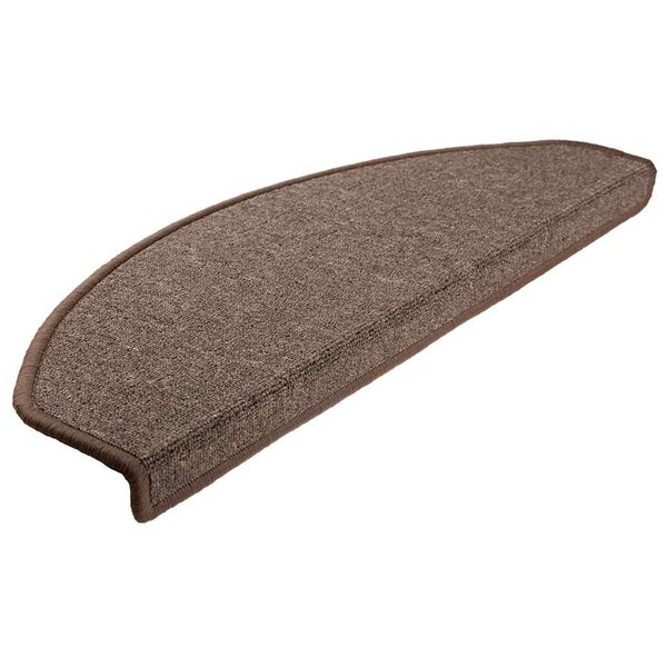 vidaXL Tapis d'escalier 30 pi&egrave;ces 65 x 24 x 4 cm Marron caf&eacute; Demi-rond Grand