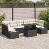 vidaXL Ensemble de canap&eacute; de jardin avec coussin 8 pcs Noir et Cr&egrave;me