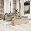 vidaXL Salon de jardin avec coussins 7 pcs beige r&eacute;sine tress&eacute;e