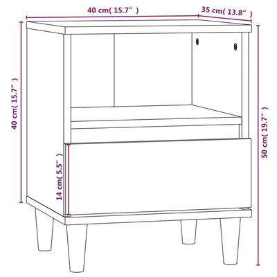 vidaXL Table de chevet Sonoma gris 40x35x50 cm