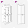 vidaXL Armoire de rangement 2 pcs Blanc 60 x 40 x 200 cm Acier