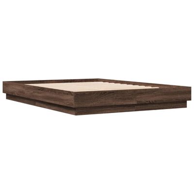 vidaXL Cadre de lit chêne marron 150x200 cm bois d'ingénierie