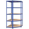 vidaXL &Eacute;tag&egrave;re d'angle &agrave; 5 niveaux Bleu Acier et bois d'ing&eacute;nierie