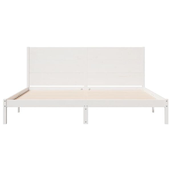 vidaXL Cadre de lit extra long sans matelas 180x220 cm bois massif