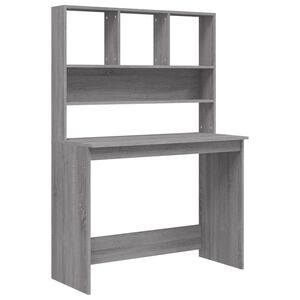 vidaXL Bureau avec &eacute;tag&egrave;res Sonoma gris 102x45x148cm Bois d'ing&eacute;nierie