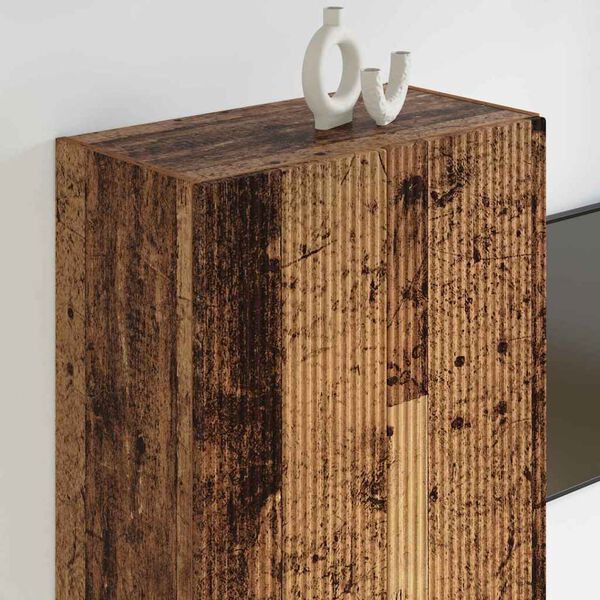 vidaXL Meuble TV mural Montage mural Bois Ancien 59,5 x 31 x 100 cm