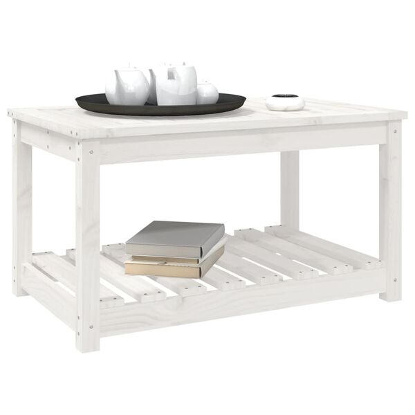 vidaXL Table de jardin blanc 82,5x50,5x45 cm bois massif de pin