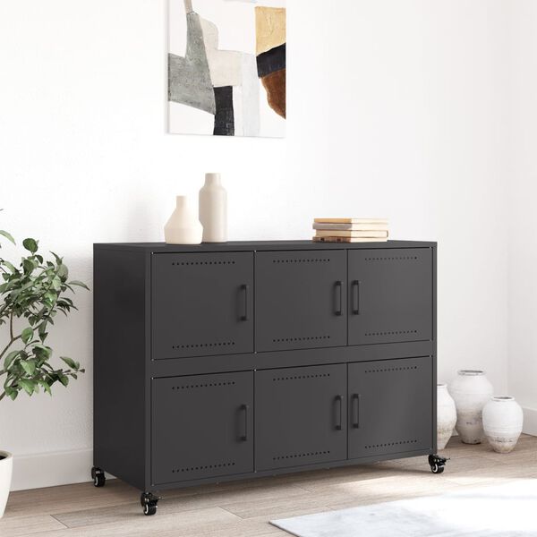 vidaXL Buffet noir 100,5x39x72 cm acier