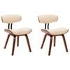 vidaXL Chaises &agrave; manger lot de 2 cr&egrave;me bois courb&eacute; et similicuir