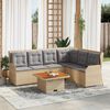 vidaXL Salon de jardin avec coussins 5 pcs beige r&eacute;sine tress&eacute;e