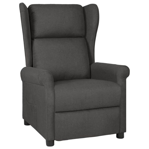 vidaXL Fauteuil inclinable Gris fonc&eacute; Tissu
