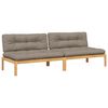 vidaXL Canap&eacute;s centraux palette de jardin 2pcs et coussins bois acacia