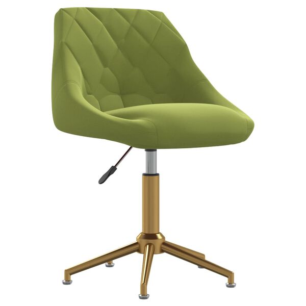 vidaXL Chaises pivotantes &agrave; manger lot de 4 vert clair velours