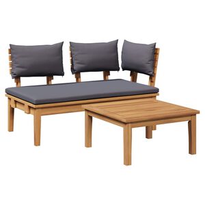 vidaXL Ensemble banc et table de jardin 2 pc Gris et marron