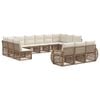 vidaXL Ensemble de canap&eacute; de jardin 13 pc Beige et blanc cr&egrave;me