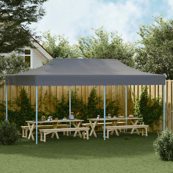 vidaXL Tente de réception pliable 3 x 6 m Anthracite