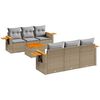 vidaXL Salon de jardin avec coussins 7 pcs beige r&eacute;sine tress&eacute;e