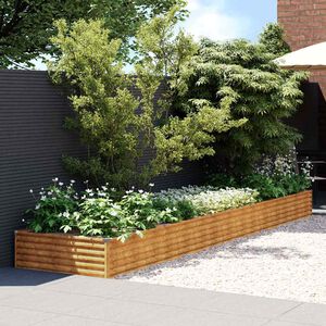 vidaXL Lit sur&eacute;lev&eacute; de jardin 482x100x36 cm acier corten