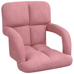 vidaXL Fauteuil de sol ajustable Rose Velours