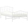 vidaXL Cadre de lit m&eacute;tal sans matelas et pied de lit blanc 107x203 cm