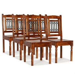 vidaXL Chaises &agrave; manger lot de 6 bois massif classique