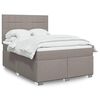 vidaXL Sommier &agrave; lattes de lit avec matelas Taupe 140x200 cm Tissu