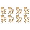 vidaXL Chaises pliables de jardin lot de 8 bois massif d'acacia