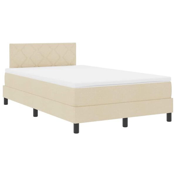 vidaXL Lit à ressorts avec matelas Crème 120 x 190 cm tissu