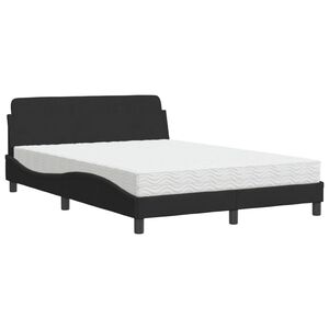 vidaXL Lit avec matelas Dover noir 120x200 cm velours