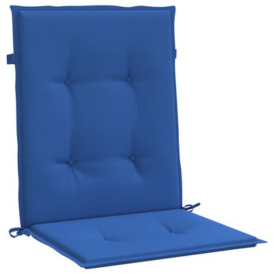 vidaXL Coussins de chaise de jardin à dossier bas lot de 4 bleu royal