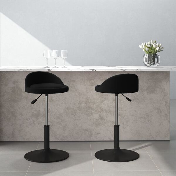 vidaXL Chaises pivotantes &agrave; manger lot de 2 Noir Velours