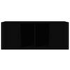 vidaXL Meuble TV Noir 100x35x40 cm Bois d'ing&eacute;nierie
