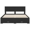 vidaXL Cadre de lit avec tiroir Noir 160 x 200 cm Bois d'ing&eacute;nierie