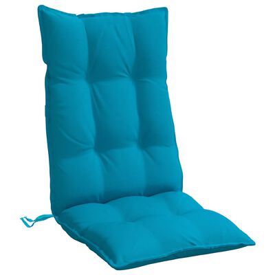 vidaXL Coussins de chaise à dossier haut lot de 4 bleu clair