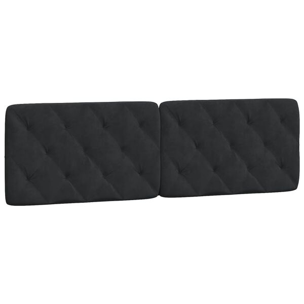 vidaXL Coussin de t&ecirc;te de lit noir 160 cm velours