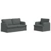 vidaXL Ensemble de Canap&eacute;s 2 pc Gris fonc&eacute; tissu
