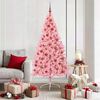 vidaXL Sapin de No&euml;l artificiel pr&eacute;-&eacute;clair&eacute; Rose 180 cm PVC